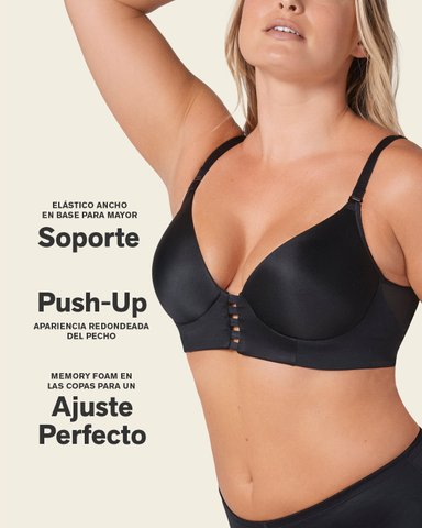 SOSTÉN MUJER LEONISA 91010 TRIANGULAR DE REALCE ALTO Y BUEN CUBRIMIENTO MEMORY BUSTIER NEGRO - 3