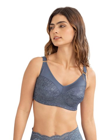 SOSTÉN MUJER LEONISA 11715 CLÁSICO TRIANGULAR DE MÁXIMO CUBRIMIENTO AZUL GRISÁCEO - 1
