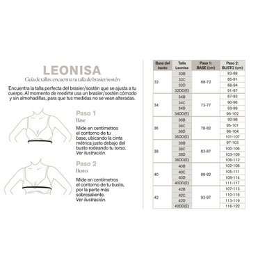 SOSTÉN MUJER LEONISA 11996 REALCE SUAVE CUBRIMIENTO ALTO EN SISA Y ESPALDA COVER BRA ENCAJE BEIGE - 6