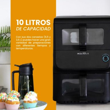 FREIDORA DE AIRE MOUVAIR DUO 10L VERTICAL DOBLE CESTA - 5