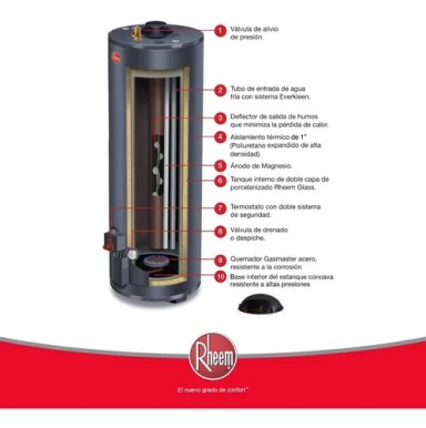 TERMO A GAS NATURAL RHEEM 285 LITROS - 6