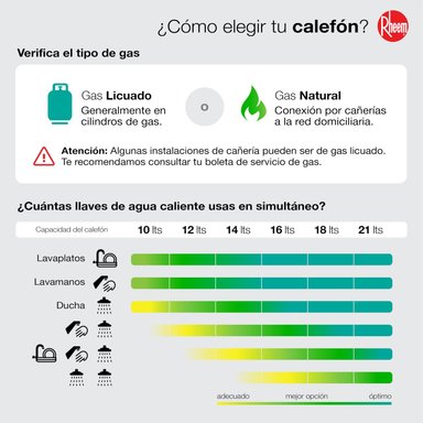 CALEFONT A GAS LICUADO 16 L RHEEM TIRO FORZADO - 8