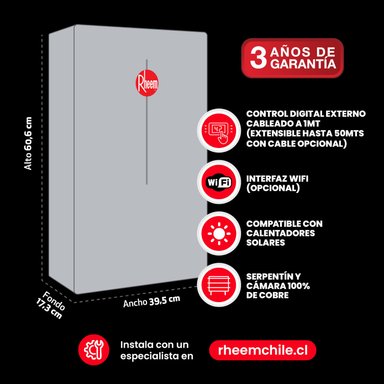 CALEFONT 28 LITROS GAS LICUADO TIRO FORZADO RHEEM - 7