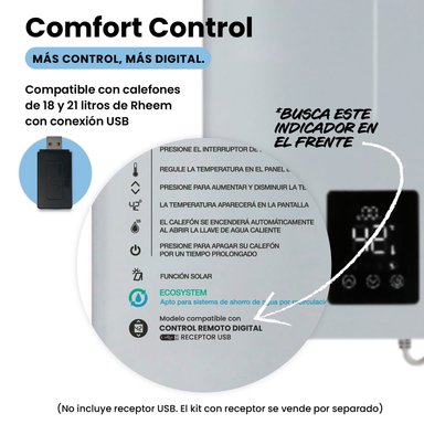 CONTROL DE TEMPERATURA DIGITAL SIN RECEPTOR USB RHEEM - 2