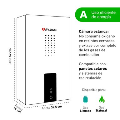 CALEFONT A GAS NATURAL 10 L SPLENDID CÁMARA ESTANCA - 6