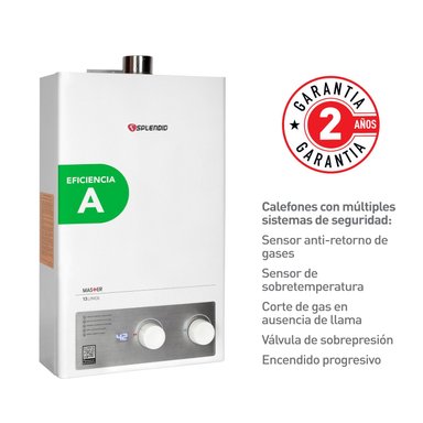 CALEFONT A GAS NATURAL 13 L SPLENDID TIRO FORZADO - 4