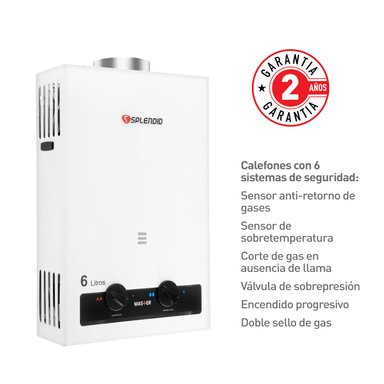 CALEFONT A GAS LICUADO 6 L SPLENDID TIRO NATURAL - 4