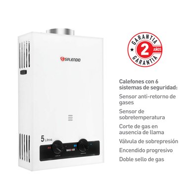 CALEFONT SPLENDID 5 LITROS GAS LICUADO TIRO NATURAL - 4