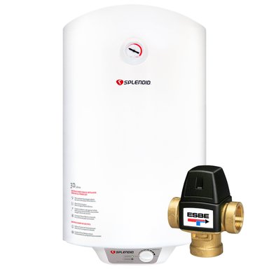 PACK TERMO ELÉCTRICO SPLENDID 30L MURAL + VÁLVULA MEZCLADORA 1/2 - 1