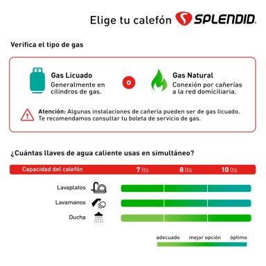 CALEFONT A GAS LICUADO 8 L SPLENDID TIRO NATURAL - 9