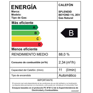 CALEFONT 11 LITROS GAS NATURAL TIRO NATURAL SPLENDID - 8