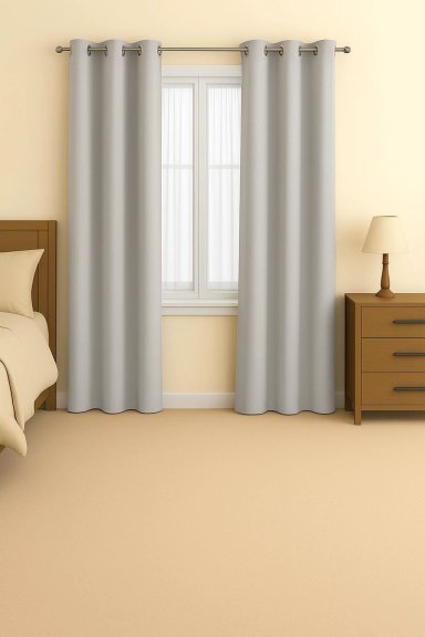 CORTINA BLACKOUT 100% ENGOMADA TERMICA TELA LIGERA 140X225 - MICROFIBRA PREMIUM - 2 PAÑOS MARFIL - 1