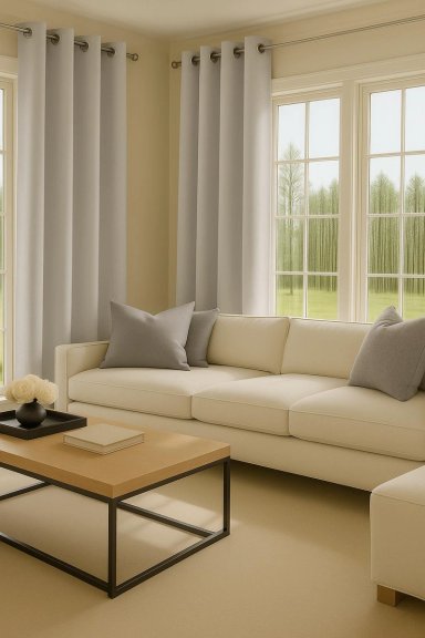 CORTINA BLACKOUT 100% ENGOMADA TERMICA TELA LIGERA 140X225 - MICROFIBRA PREMIUM - 2 PAÑOS MARFIL - 3