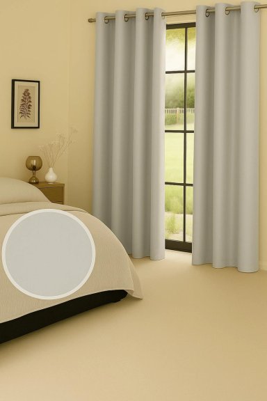 CORTINA BLACKOUT 100% ENGOMADA TERMICA TELA LIGERA 140X225 - MICROFIBRA PREMIUM - 2 PAÑOS MARFIL - 4