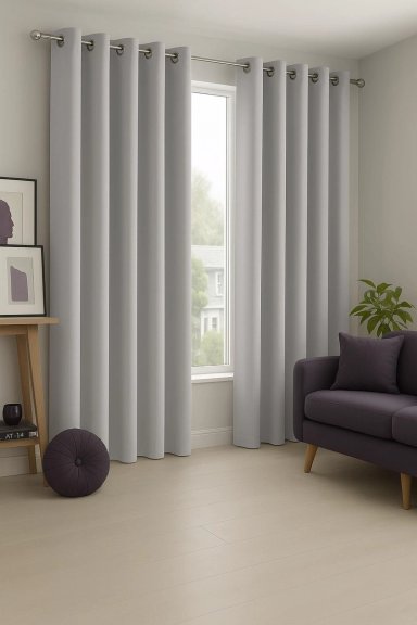 CORTINA BLACKOUT 100% ENGOMADA TERMICA TELA LIGERA 140X225 - MICROFIBRA PREMIUM - 2 PAÑOS MARFIL - 5