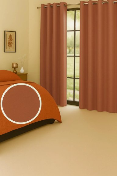 CORTINA BLACKOUT 100% ENGOMADA TERMICA TELA LIGERA 140X225 - MICROFIBRA PREMIUM - 2 PAÑOS NARANJO - 4