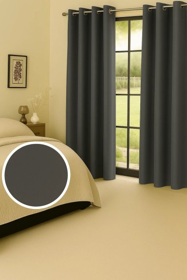 CORTINA BLACKOUT 100% ENGOMADA TERMICA TELA LIGERA 140X225 - MICROFIBRA PREMIUM - 1 PAÑO GRIS OSCURO - 4