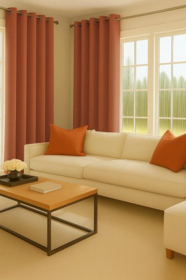 CORTINA BLACKOUT 100% ENGOMADA TERMICA TELA LIGERA 140X225 - MICROFIBRA PREMIUM - 1 PAÑO NARANJO - 3