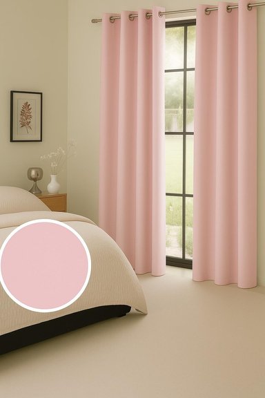 CORTINA BLACKOUT 100% ENGOMADA TERMICA TELA LIGERA 140X225 - MICROFIBRA PREMIUM - 1 PAÑO ROSA - 3