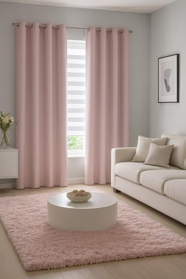 CORTINA BLACKOUT 100% ENGOMADA TERMICA TELA LIGERA 140X225 - MICROFIBRA PREMIUM - 1 PAÑO ROSA - 4
