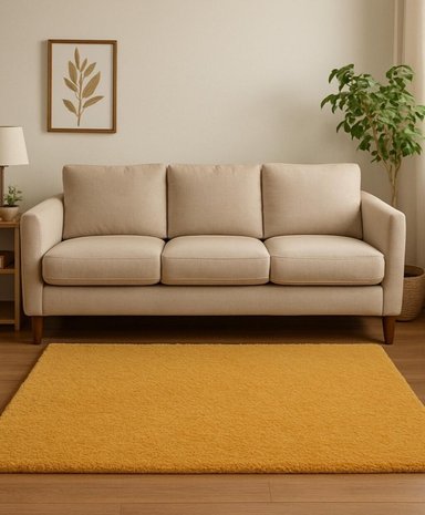 ALFOMBRA CLEMS TIMMY PELUDA EXTRA SUAVE AMARILLO GOLD GOLDEN 150 X 200 CM - 2