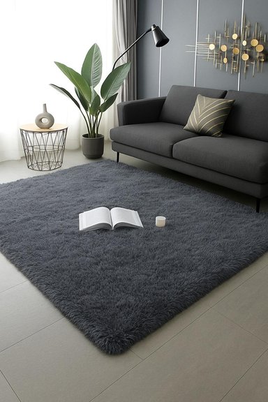 ALFOMBRA CLEMS PELUDA GRIS SHAGGY 200 X 220 CM - 1