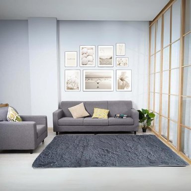 ALFOMBRA CLEMS PELUDA GRIS SHAGGY 200 X 220 CM - 9