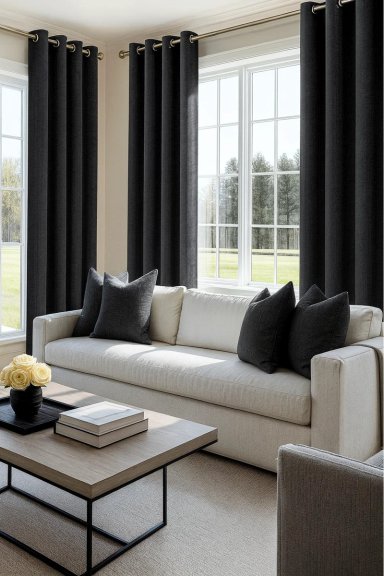 PACK 2 CORTINA BLACKOUT LINO 140X220CM NEGRO - 5