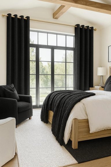 PACK 2 CORTINA BLACKOUT LINO 140X220CM NEGRO - 6