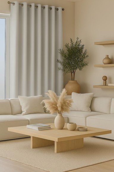 CORTINA ENGOMADA TERMICA TELA DELGADA 100% BLACKOUT 140X225 TAMAÑO 140X225 BLANCO - 1