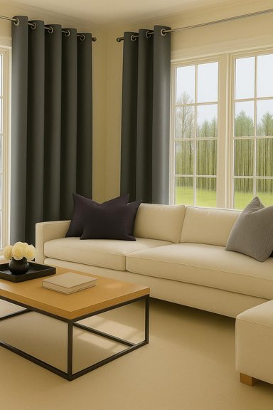 CORTINA ENGOMADA TERMICA TELA DELGADA 100% BLACKOUT 140X225 TAMAÑO 140X225 GRIS OSCURO - 3