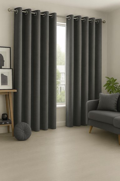 CORTINA ENGOMADA TERMICA TELA DELGADA 100% BLACKOUT 140X225 TAMAÑO 140X225 GRIS OSCURO - 5