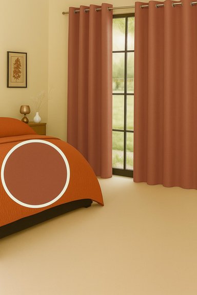 CORTINA ENGOMADA TERMICA TELA DELGADA 100% BLACKOUT 140X225 TAMAÑO 140X225 NARANJO - 4