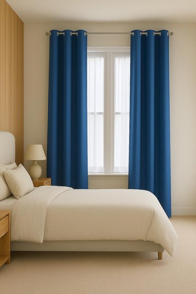 CORTINA ENGOMADA TERMICA TELA DELGADA 100% BLACKOUT 140X225 TAMAÑO 140X225 AZUL - 3