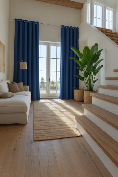 CORTINA ENGOMADA TERMICA TELA DELGADA 100% BLACKOUT 140X225 TAMAÑO 140X225 AZUL - 5