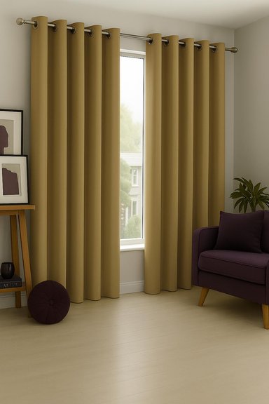 CORTINA ENGOMADA TERMICA TELA DELGADA 100% BLACKOUT 140X225 TAMAÑO 140X225 DORADO - 5
