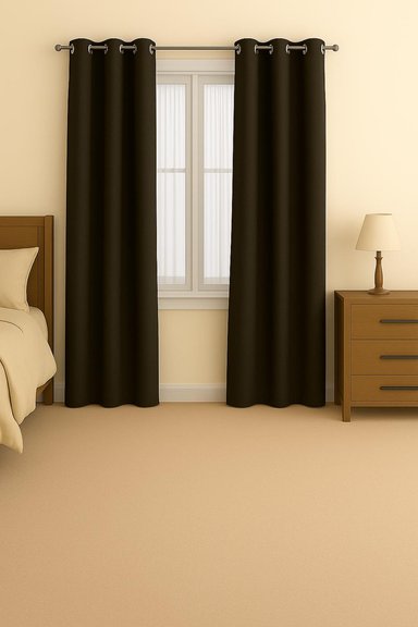 CORTINA ENGOMADA TERMICA TELA DELGADA 100% BLACKOUT 140X225 TAMAÑO 140X225 CAFE OSCURO - 2