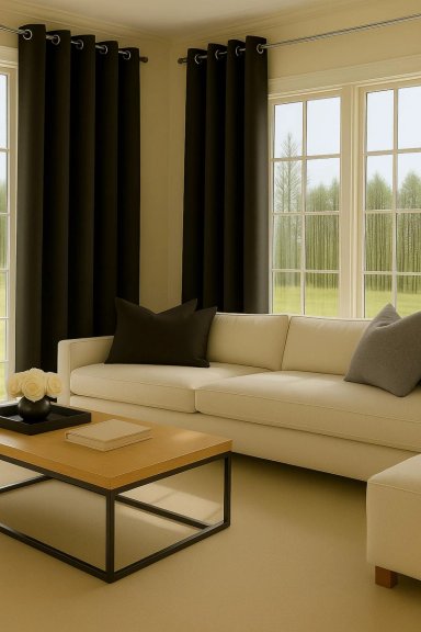 CORTINA ENGOMADA TERMICA TELA DELGADA 100% BLACKOUT 140X225 TAMAÑO 140X225 CAFE OSCURO - 3