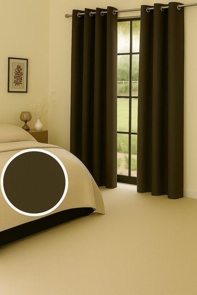 CORTINA ENGOMADA TERMICA TELA DELGADA 100% BLACKOUT 140X225 TAMAÑO 140X225 CAFE OSCURO - 4