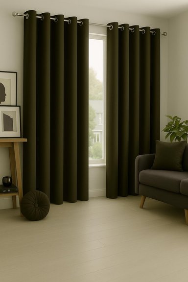 CORTINA ENGOMADA TERMICA TELA DELGADA 100% BLACKOUT 140X225 TAMAÑO 140X225 CAFE OSCURO - 5