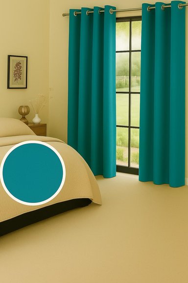CORTINA ENGOMADA TERMICA TELA DELGADA 100% BLACKOUT 140X225 TAMAÑO 140X225 TURQUESA - 4