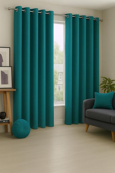 CORTINA ENGOMADA TERMICA TELA DELGADA 100% BLACKOUT 140X225 TAMAÑO 140X225 TURQUESA - 5