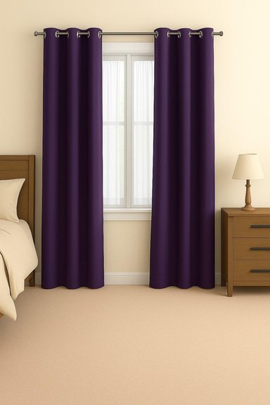 CORTINA ENGOMADA TERMICA TELA DELGADA 100% BLACKOUT 140X225 TAMAÑO 140X225 MORADO - 2