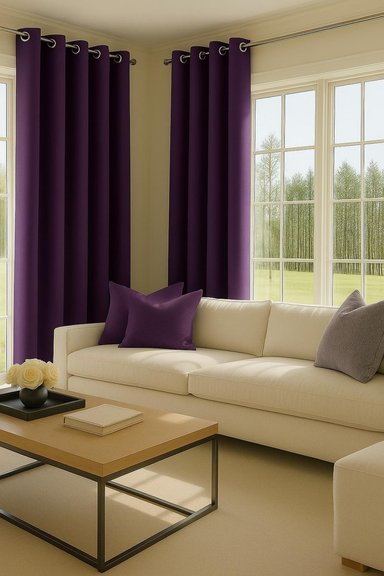 CORTINA ENGOMADA TERMICA TELA DELGADA 100% BLACKOUT 140X225 TAMAÑO 140X225 MORADO - 3