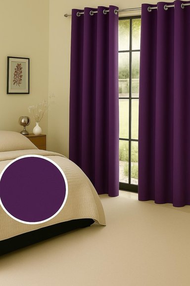CORTINA ENGOMADA TERMICA TELA DELGADA 100% BLACKOUT 140X225 TAMAÑO 140X225 MORADO - 4