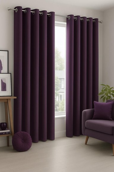 CORTINA ENGOMADA TERMICA TELA DELGADA 100% BLACKOUT 140X225 TAMAÑO 140X225 MORADO - 5