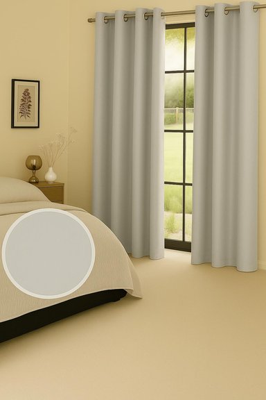 CORTINA ENGOMADA TERMICA TELA DELGADA 100% BLACKOUT 140X225 TAMAÑO 140X225 MARFIL - 4