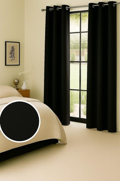 CORTINA ENGOMADA TERMICA TELA DELGADA 100% BLACKOUT 140X225 TAMAÑO 140X225 NEGRO - 4