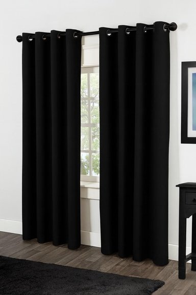 CORTINA ENGOMADA TERMICA TELA DELGADA 100% BLACKOUT 140X225 TAMAÑO 140X225 NEGRO - 5