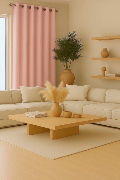 CORTINA ENGOMADA TERMICA TELA DELGADA 100% BLACKOUT 140X225 TAMAÑO 140X225 ROSA - 1